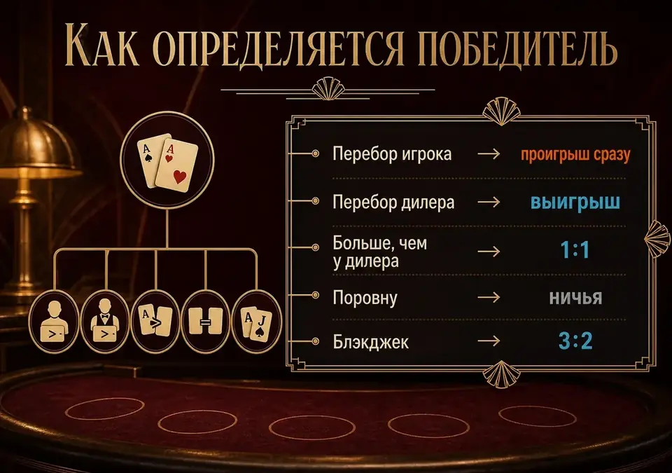 Инфографика: от чего зависит, кто забирает раздачу, — порядок сравнения рук