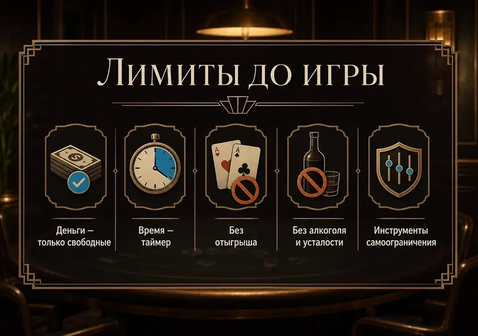 Инфографика с лимитами денег и времени, о которых договариваются с собой до игры